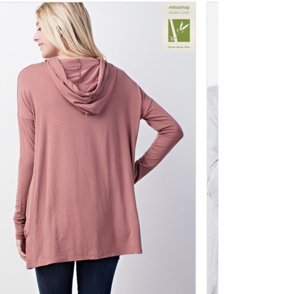 ✨LAST 2 H. GREY Bamboo Pocket long sleeve Hoodie - Picture 5 of 7